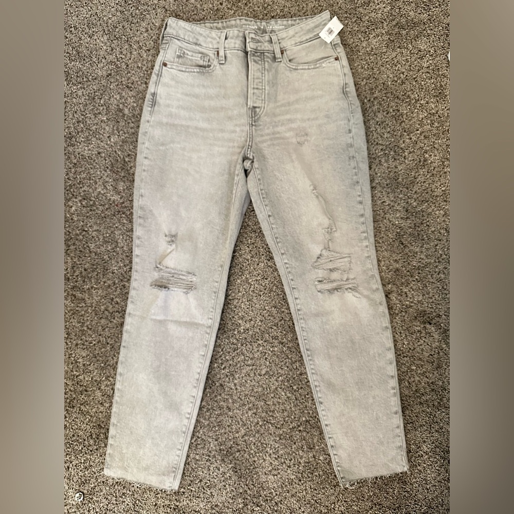 Old Navy OG Straight High Rise Gray Jeans NWT